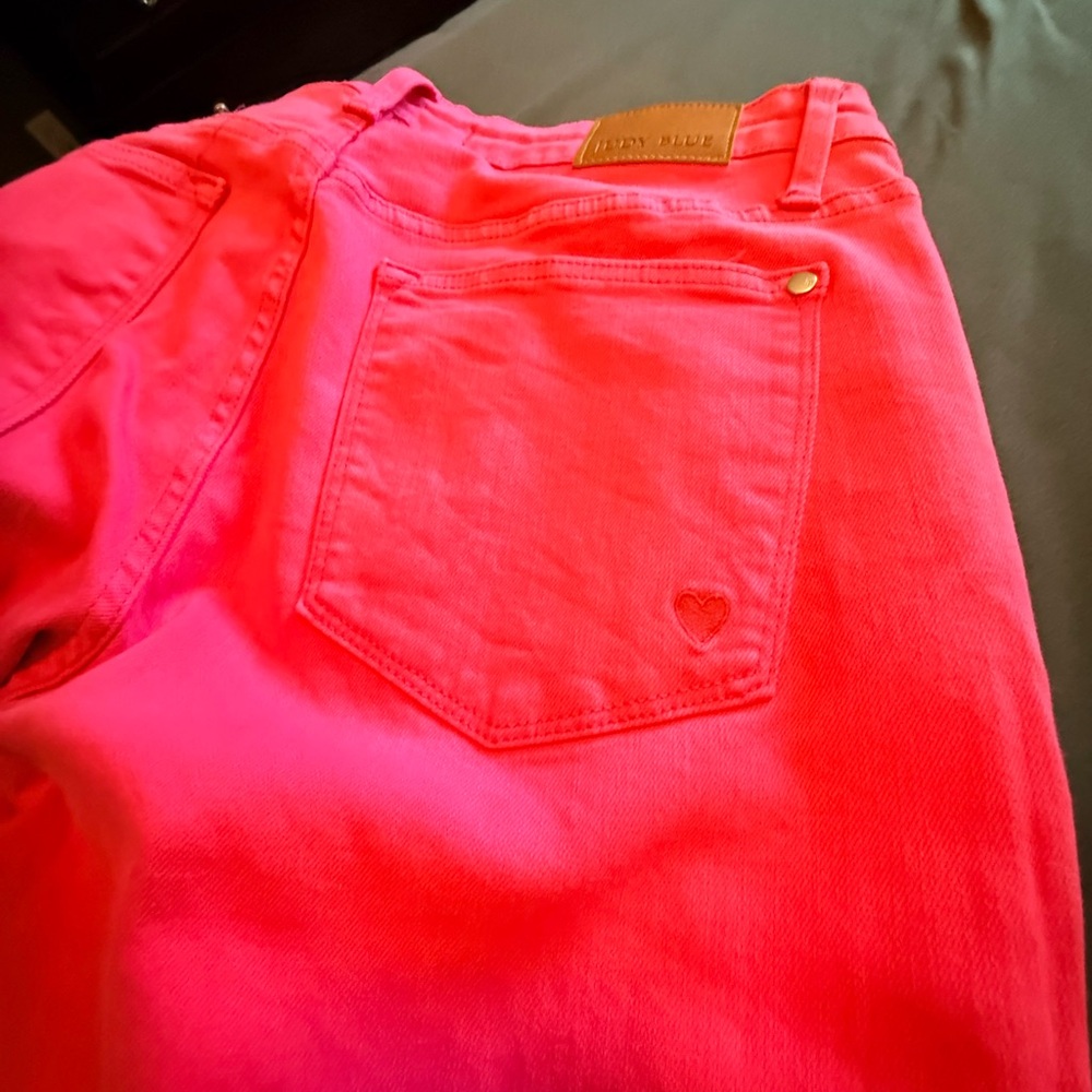 Judy Blue Vibrant Pink Flare Jeans - Picture 3 of 5